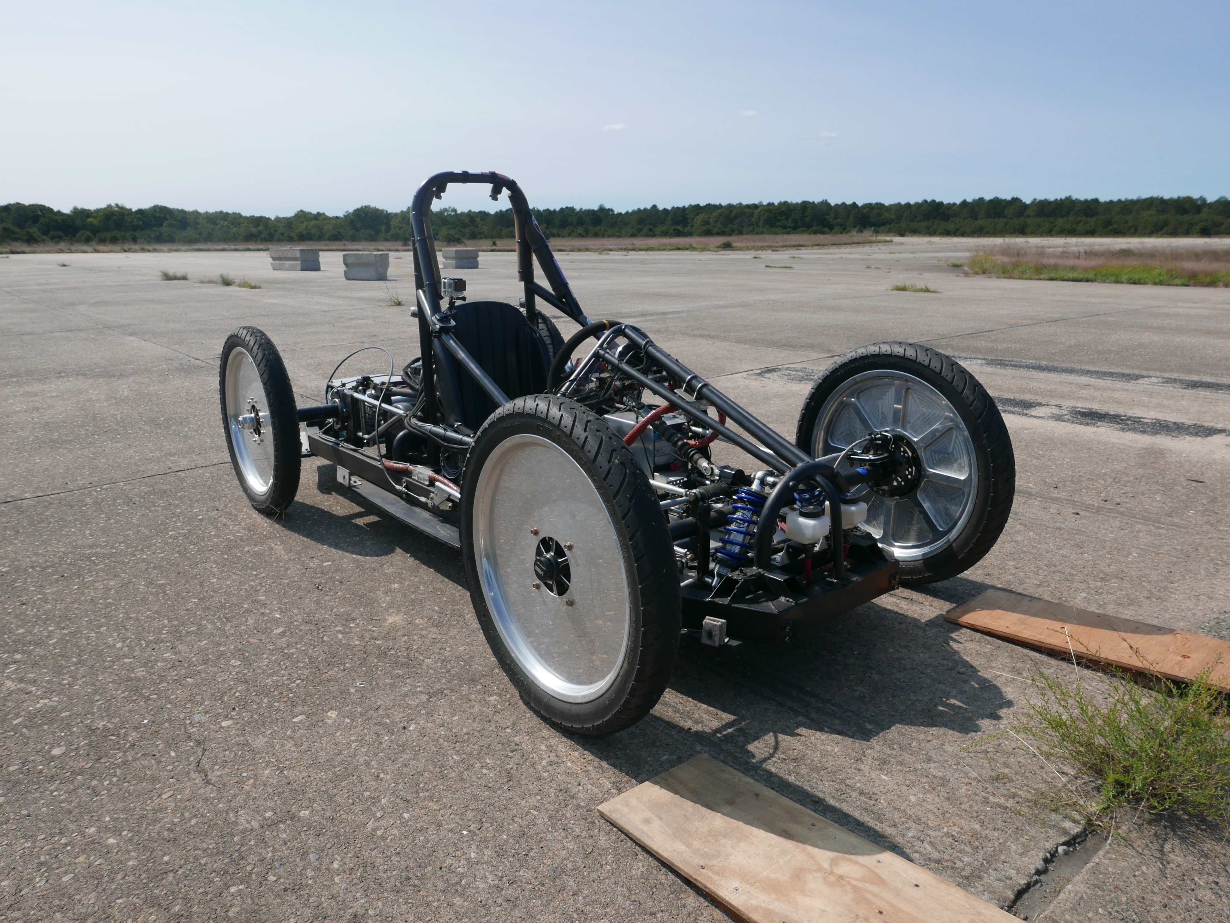 The recreation of the Baker Torpedo Kid, a 1903 electric race car - exhibit detail 3